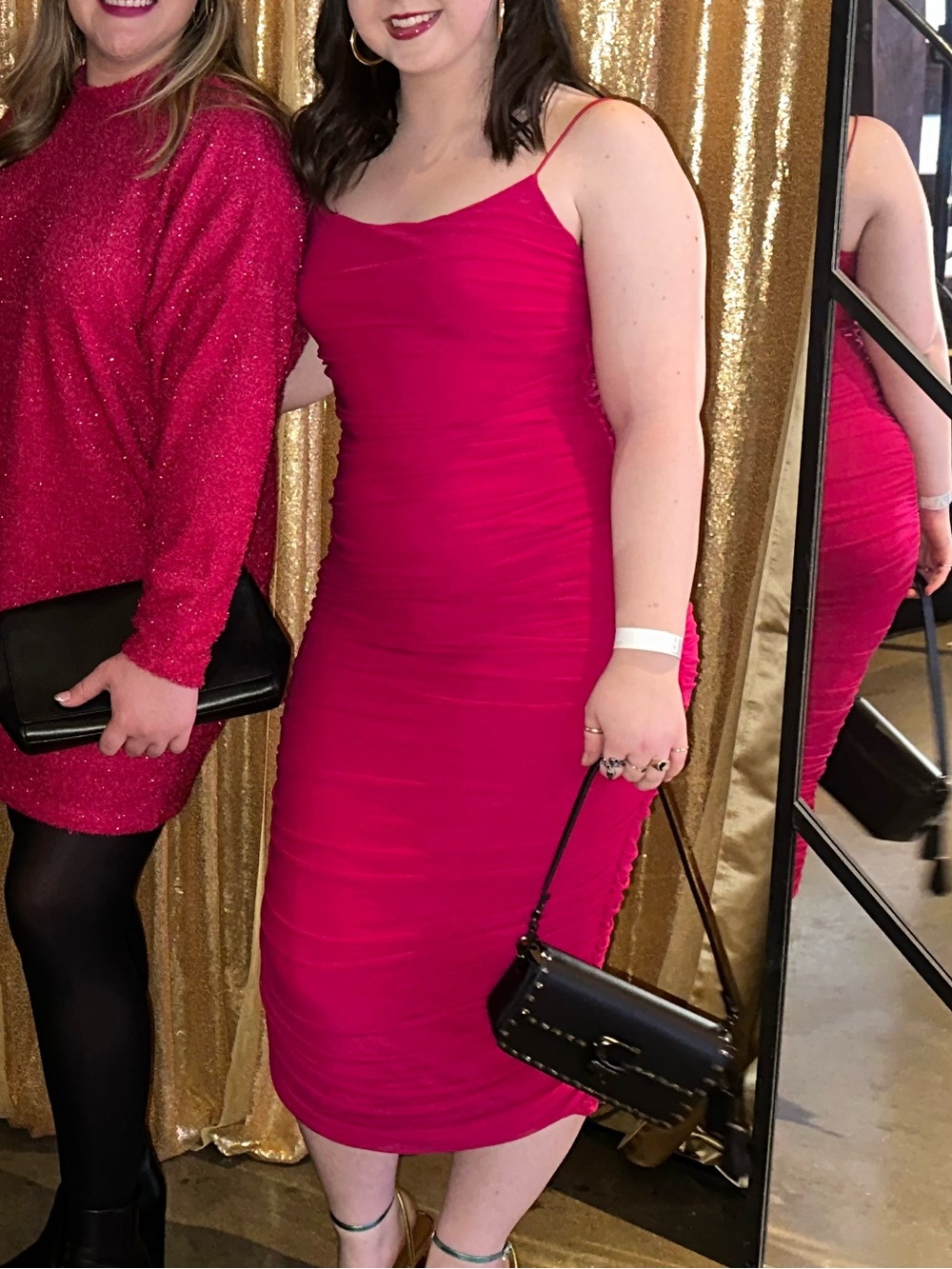 Fuschia Bodycon Ruched Dress - Picture 6 of 7